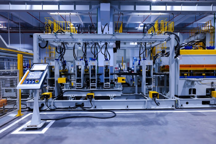 Modern production facility with industrial equipment