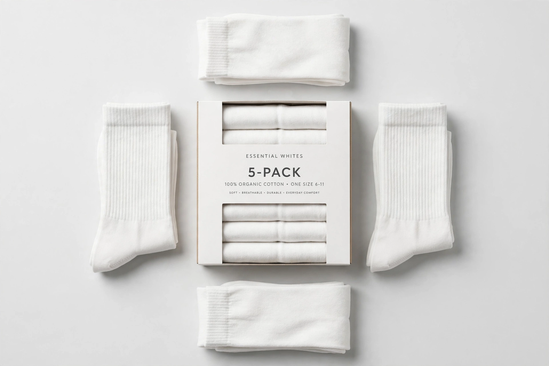 Minimal White Socks Pack