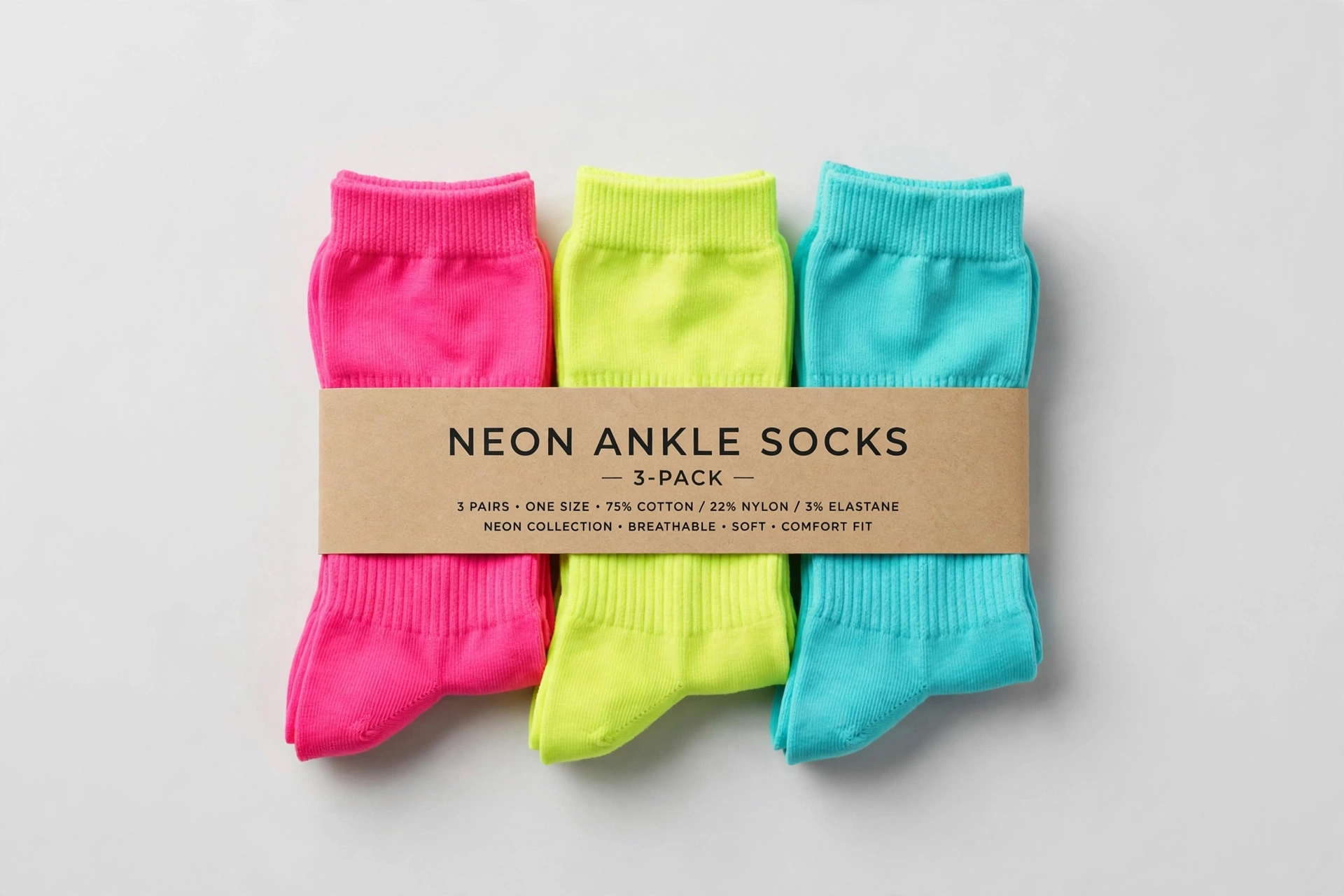 Neon Ankle Socks Pack