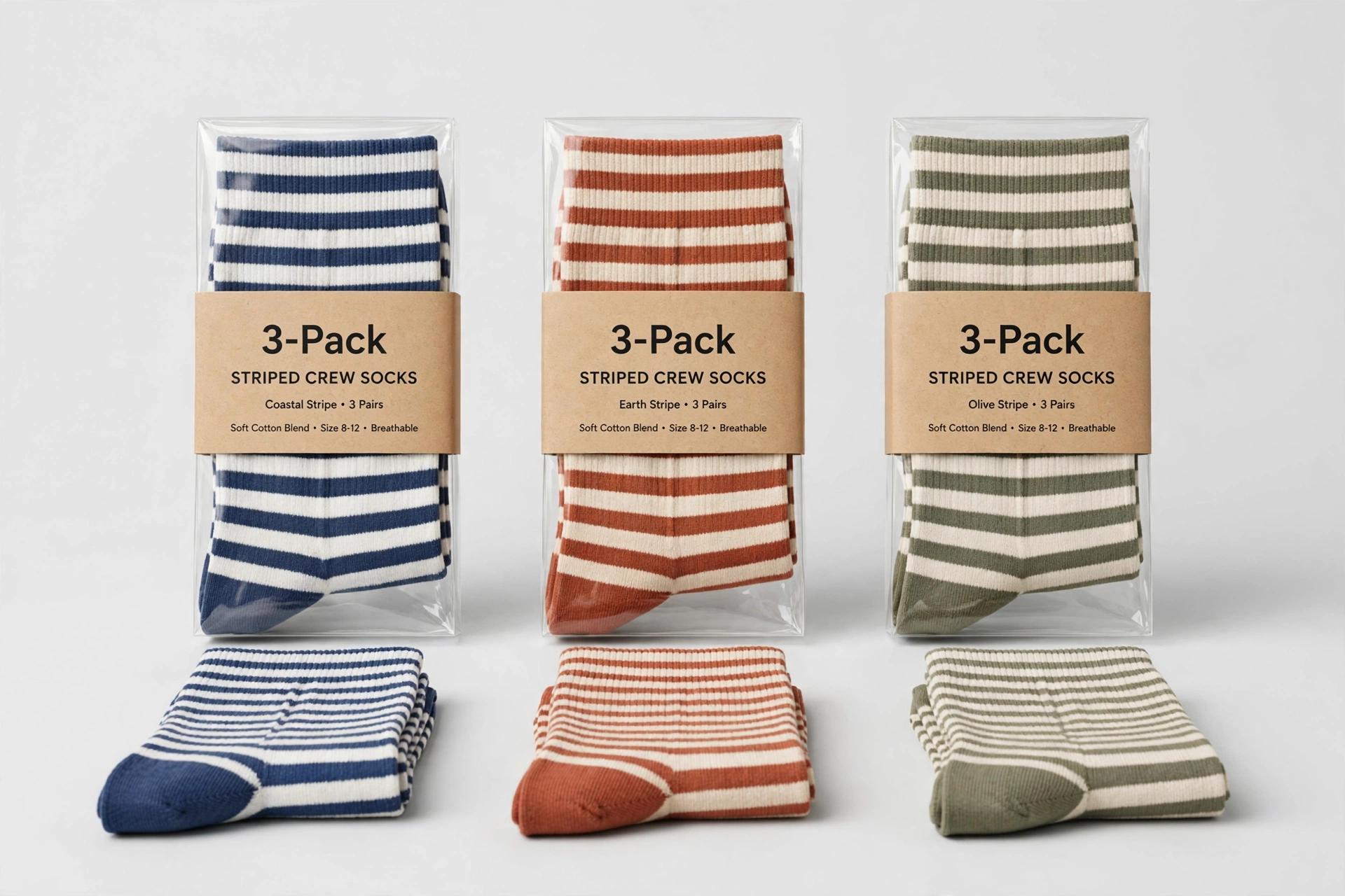 Striped Crew Socks Pack